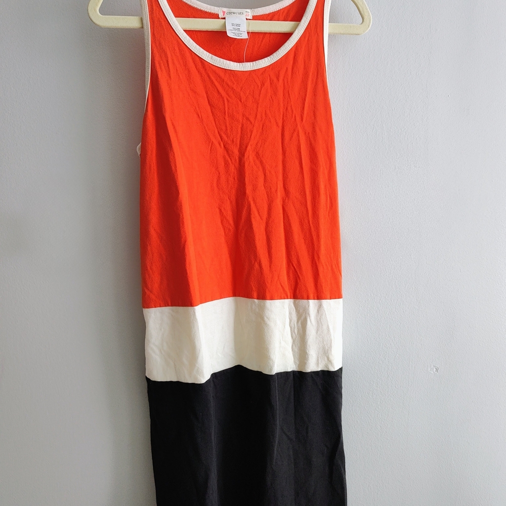 New With Tags. Crewcuts Colorblock Sleeveless Dress - Orange, White, and Black
